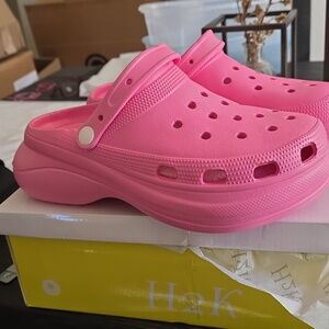 H2K Clock Clogs Pink Lemonade